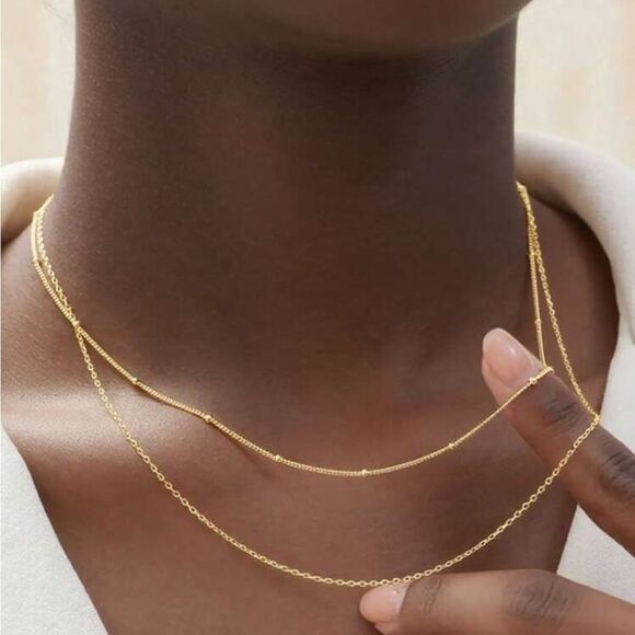 Elegant Gold Layered Necklace A1470 - Picture 2 of 6